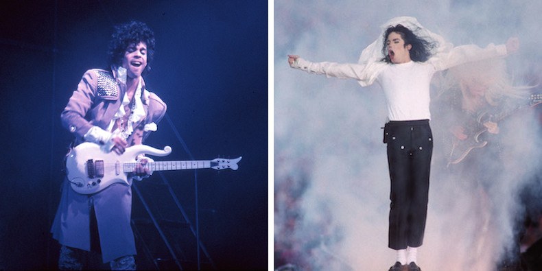 Prince (photo by Michael Ochs Archives/Getty Images); Michael Jackson (photo by Steve Granitz/WireImage/Getty)