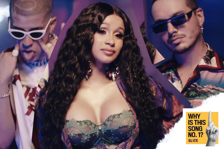 Bad Bunny, Cardi B, and J Balvin. Photo illustration by Slate.