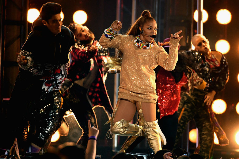 Janet Jackson onstage during the 2018 Billboard Music Awards on May 20 in Las Vegas. Ethan Miller/Getty Images