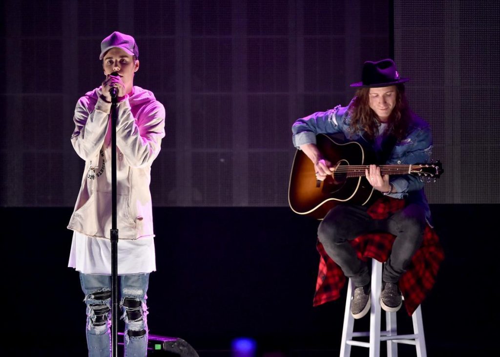 Justin Bieber, acoustic balladeer. Photo by Kevin Winter/Getty Images
