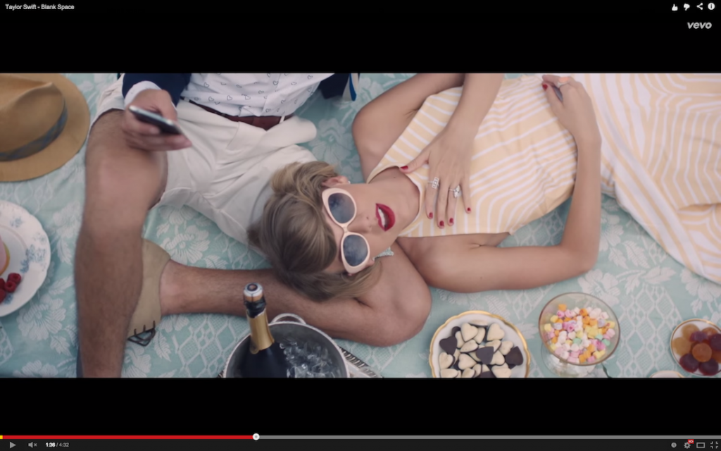 Is this Taylor Swift’s “Imperial moment”? Still of the video for “Blank Space” from YouTube