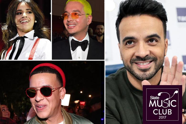 Clockwise from top left: Camila Cabello, J Balvin, Luis Fonsi, and Daddy Yankee. Chris McKay/WireImage; Lester Cohen/Getty Images for LARAS; Sergei Bobylev/TASS via Getty Images; Johnny Nunez/WireImage